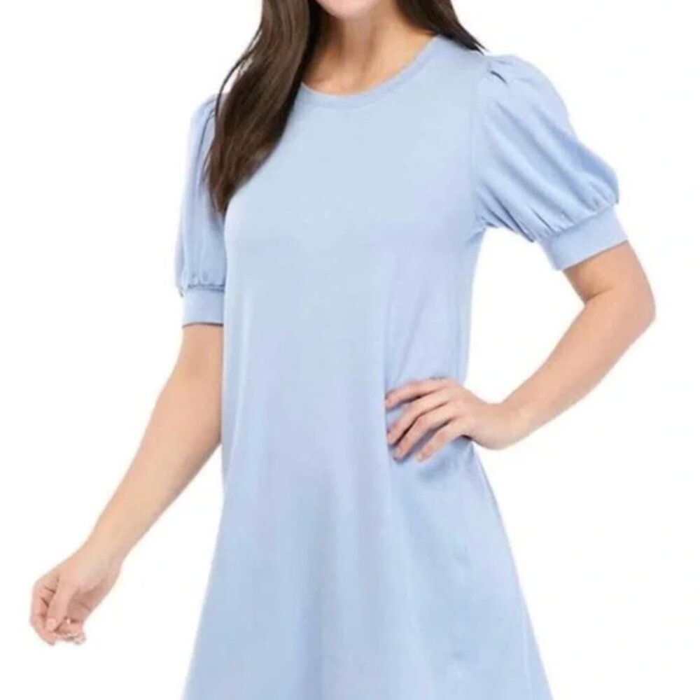 Coquette Lilac Puff Sleeve Ribbed Dress